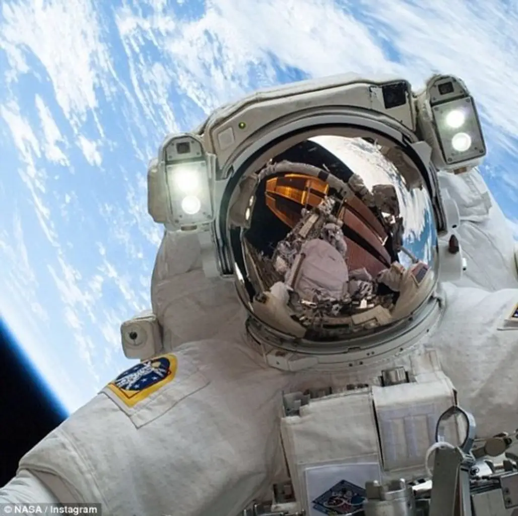 Mike Hopkins' Spacewalk Selfie