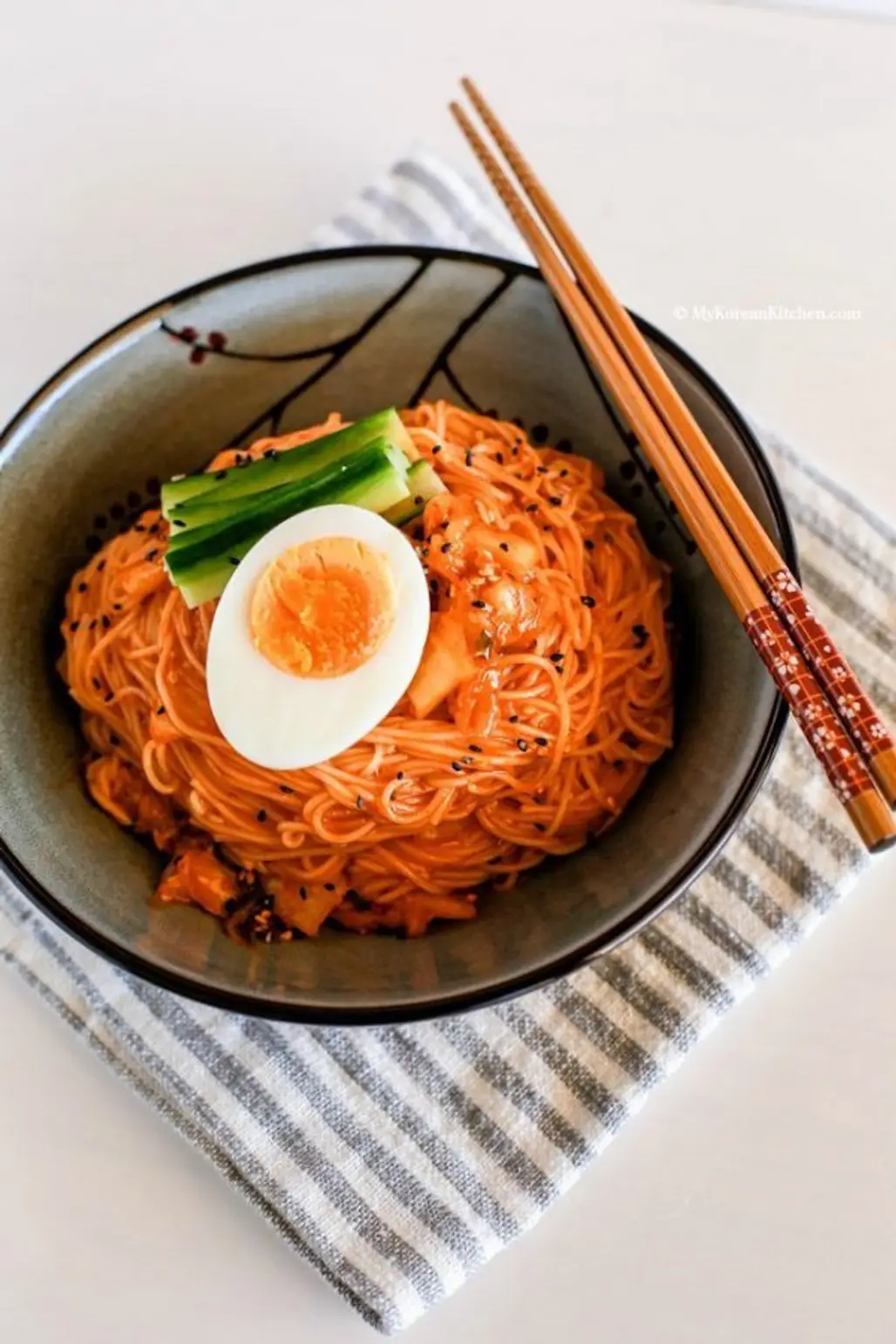 Spicy Cold Kimchi Noodles