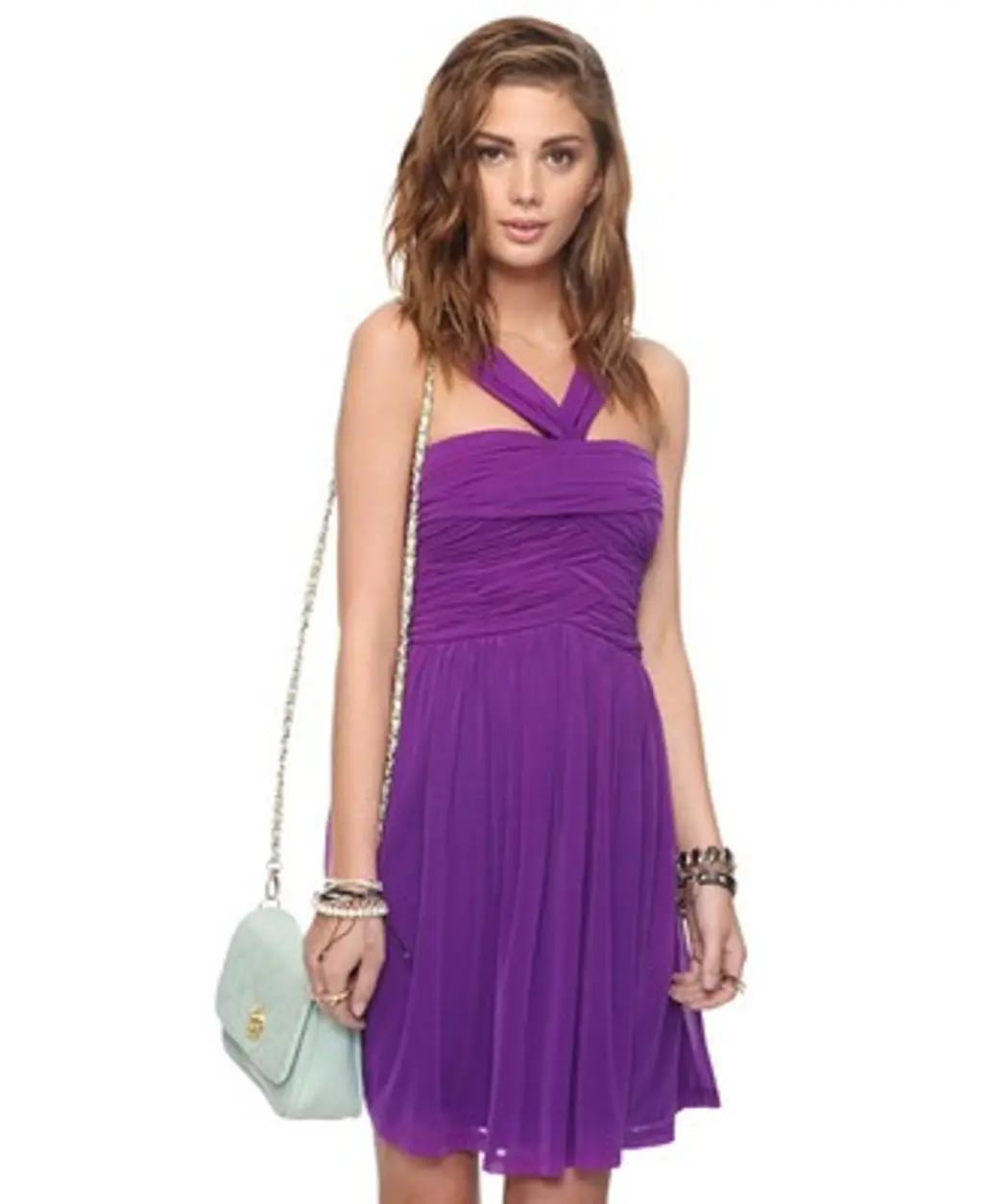 Ruched Halter Neck Special Occasion Dress