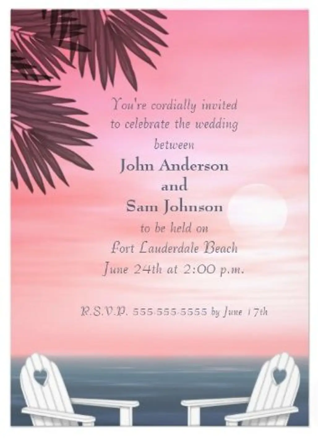 Custom Beach Wedding Invitation