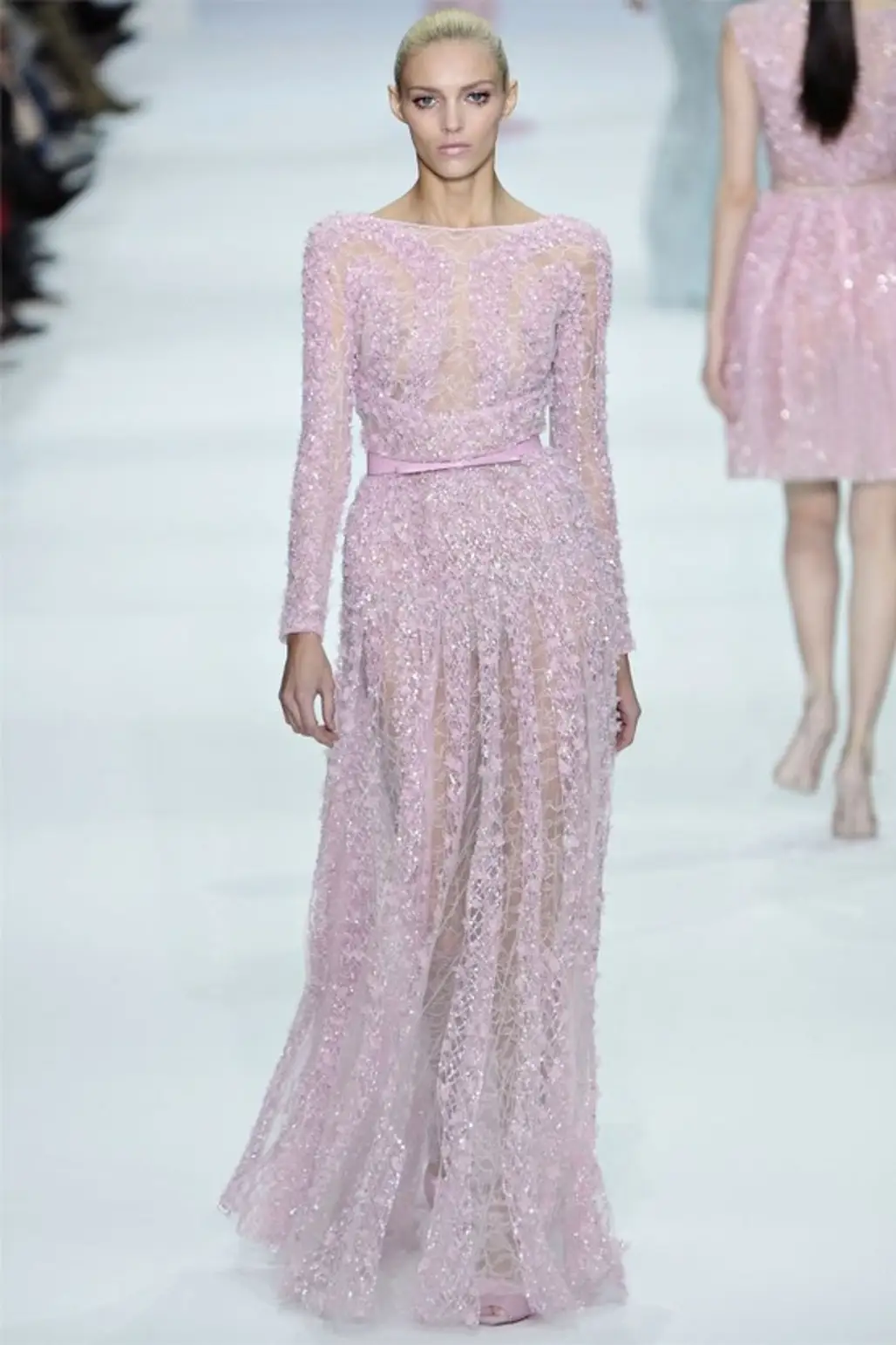 Elie Saab Pink Glitter Wedding Dress...