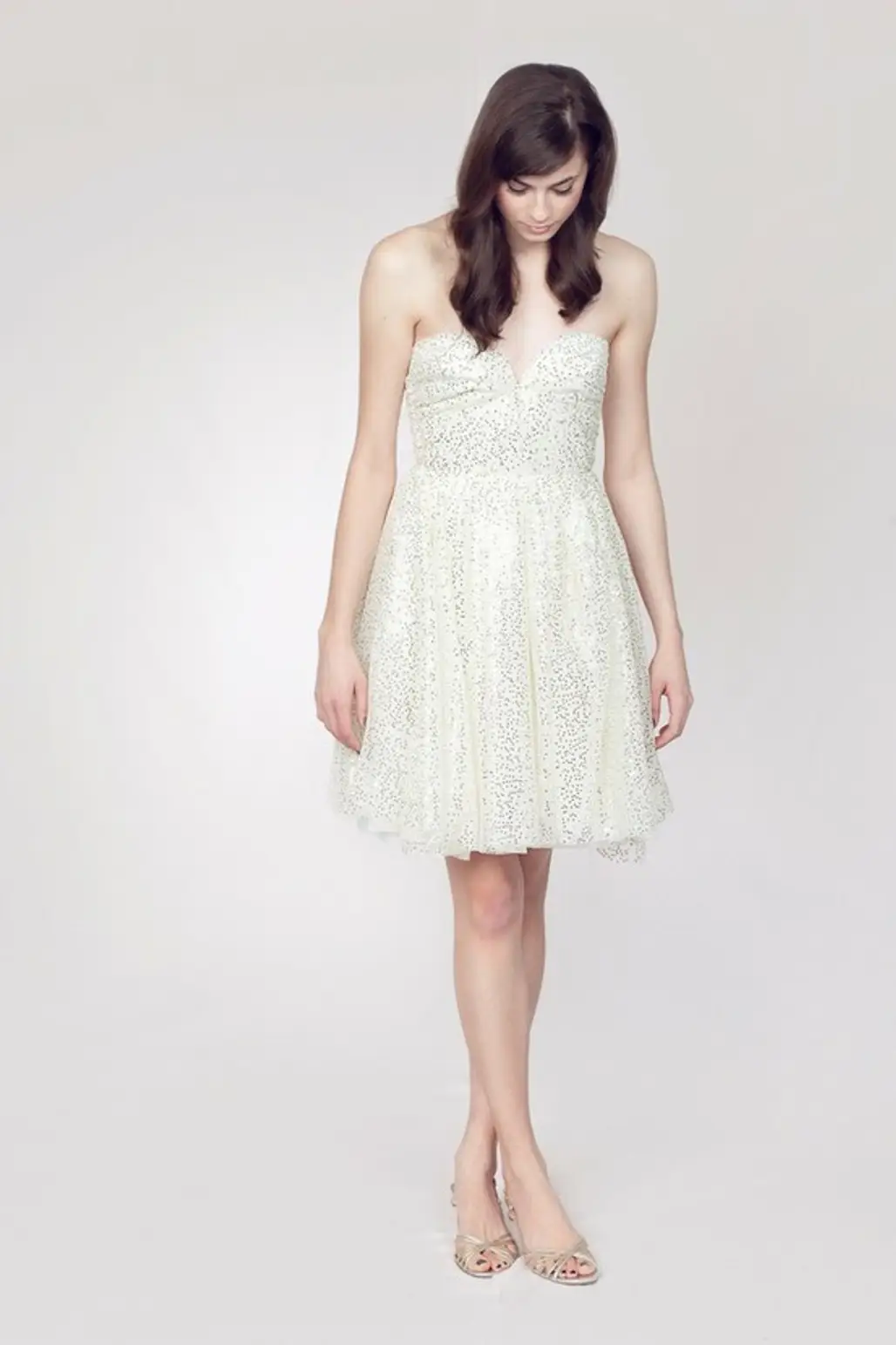 Sarah Seven Short Glitter Wedding Dress...