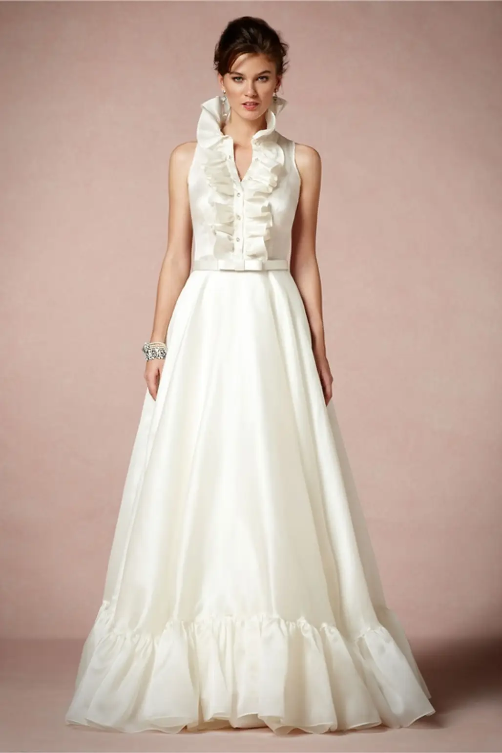 BHLDN Ruffled Bodice Wedding Dress...