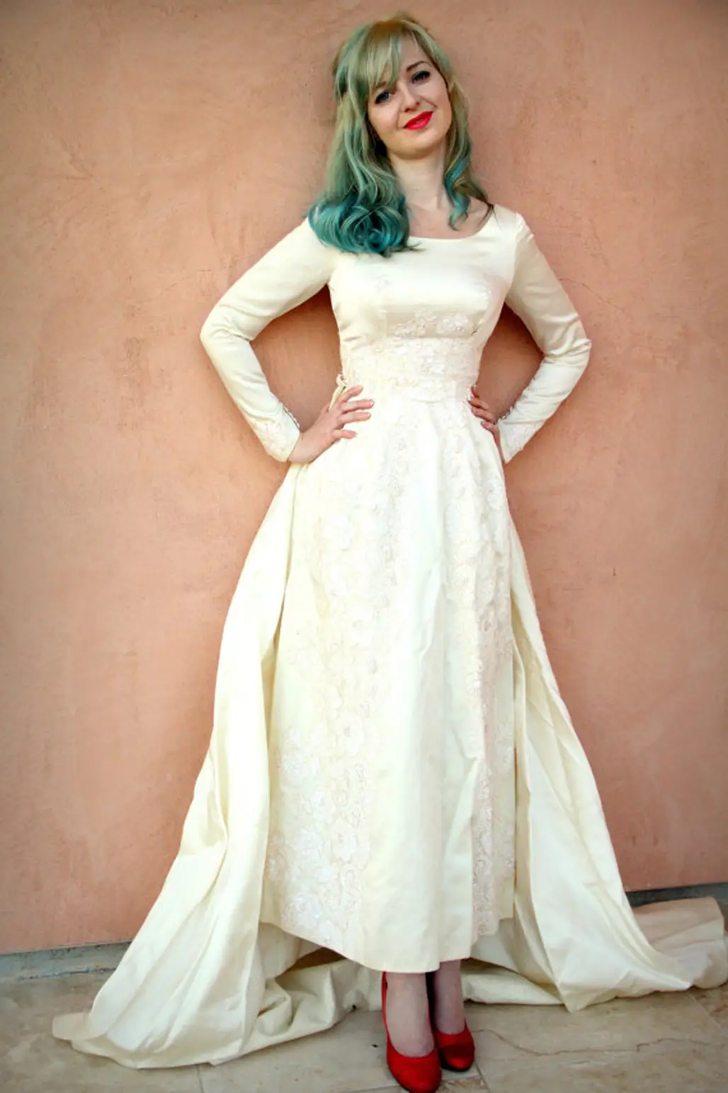 1950s Satin Vintage Wedding Dress