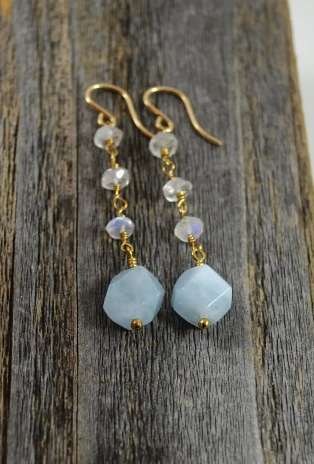 Aquamarine and Moonstone Earrings