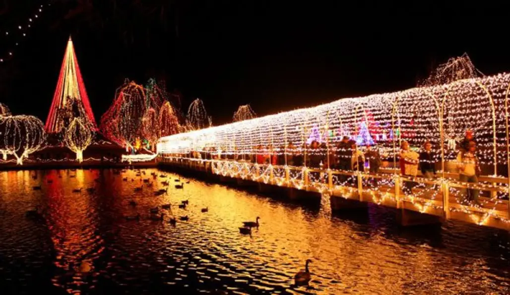 landmark, night, bridge, christmas lights, christmas decoration,