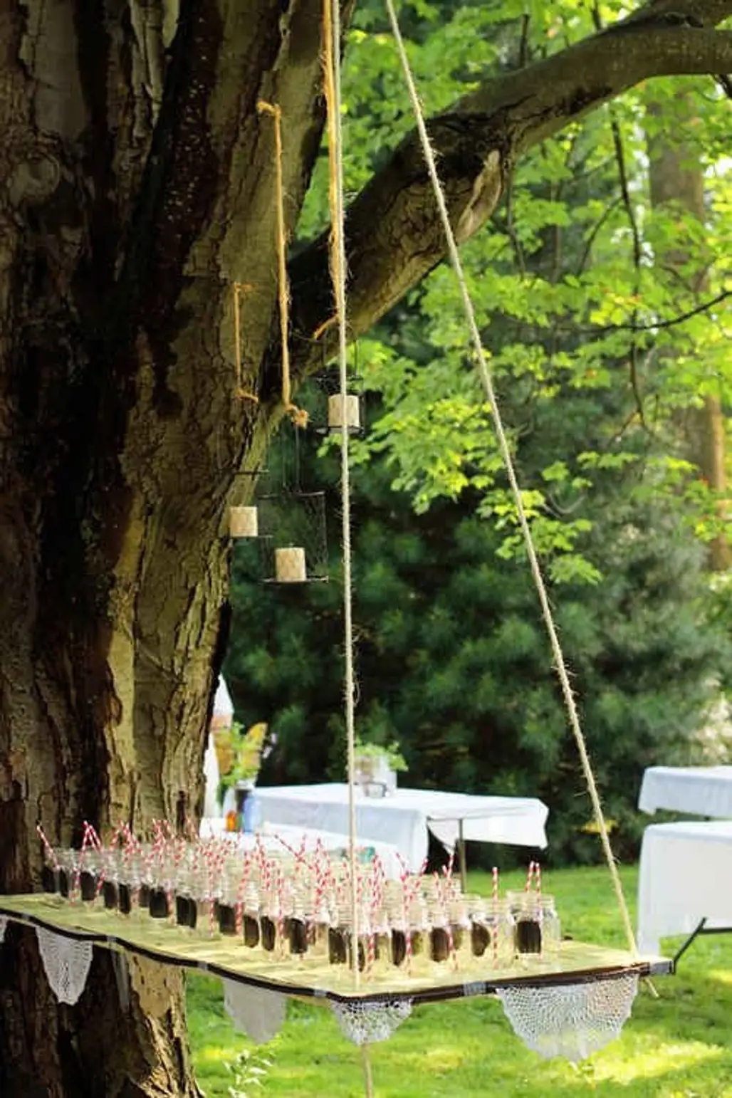 Suspend Tables from the Trees with Rope