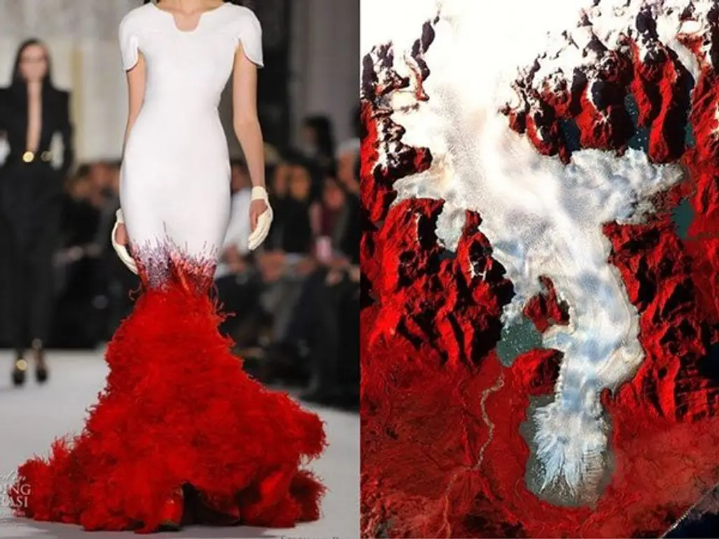 Stephane Rolland S/S 2012 and Valley of the Glaciers - Satellite Image of Patagonia (Chile) by NASA