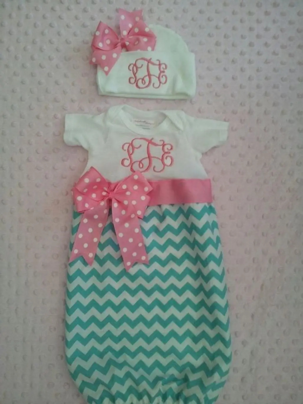 Chevron Baby Girl Infant Gown