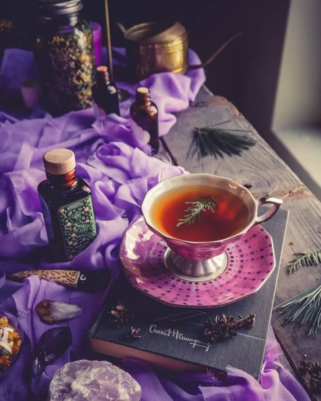 Purple, Drink, Chinese herb tea, Food, Tea,