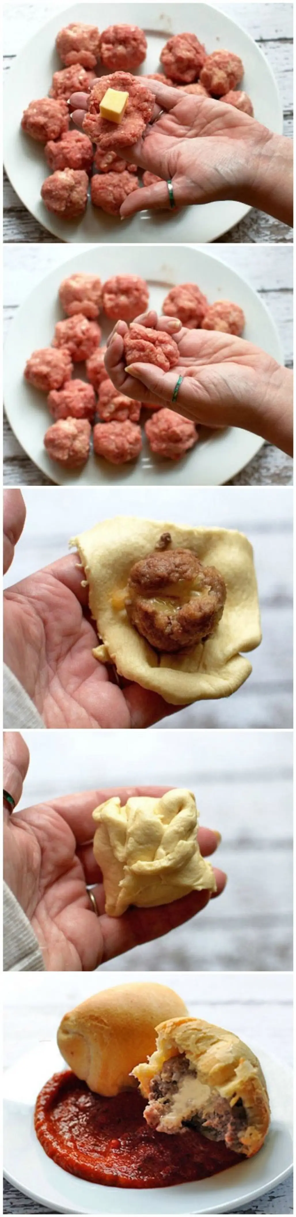 Crescent Wrapped Cheesy Meatballs