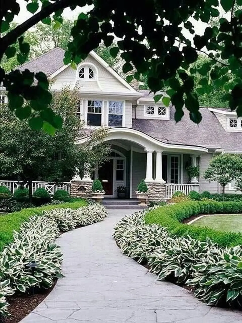 Classical Home with Low Plantings
