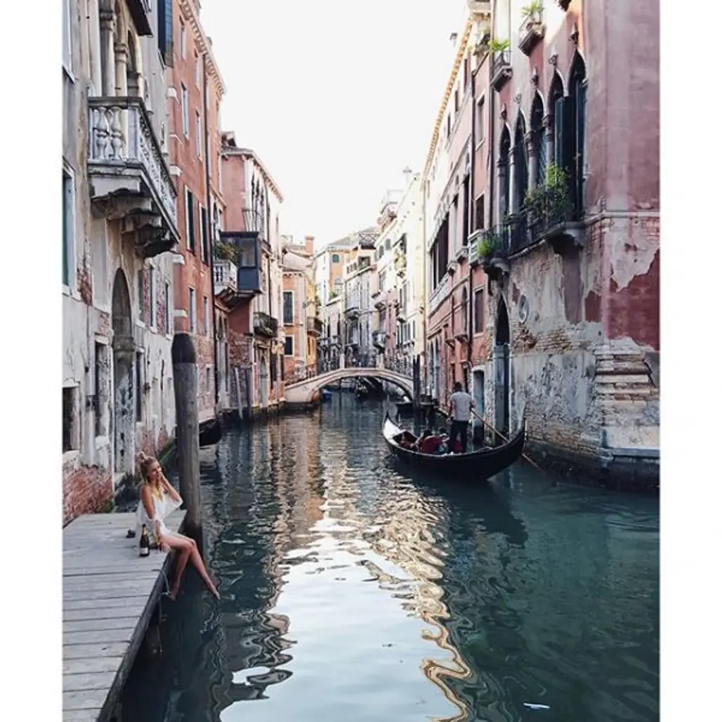 Venecia, canal, gondola, boat, waterway,