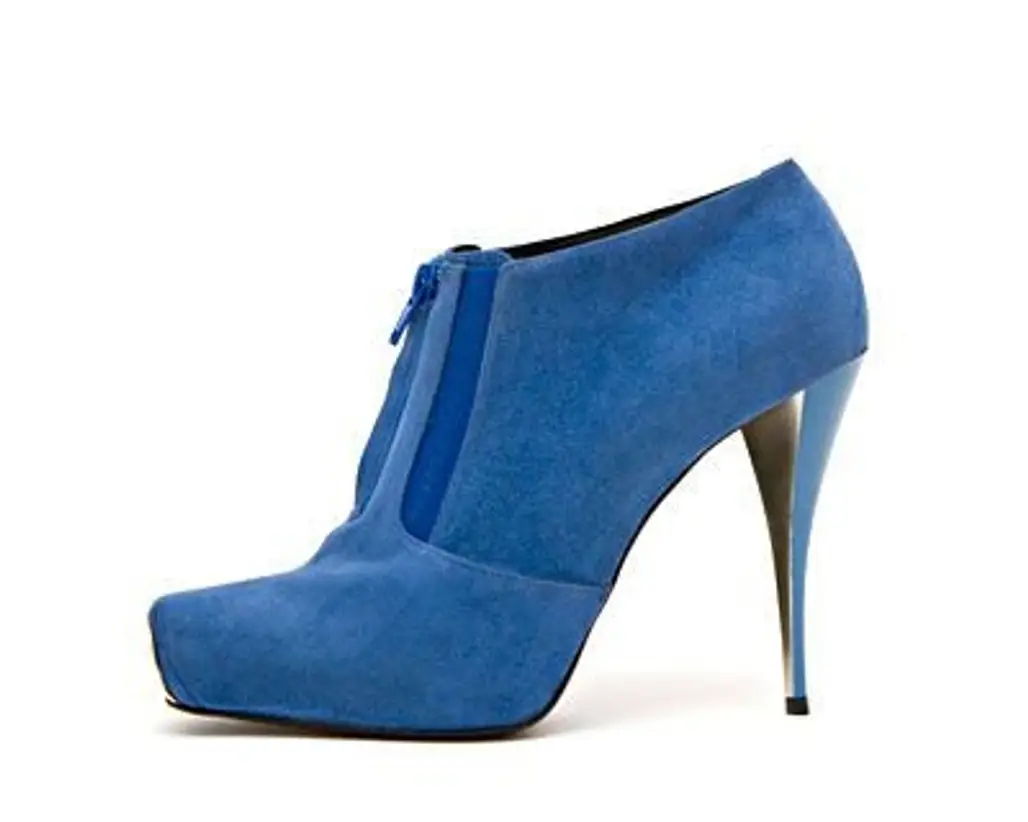 Pierre Hardy Suede Ankle Boot with Beveled Heel