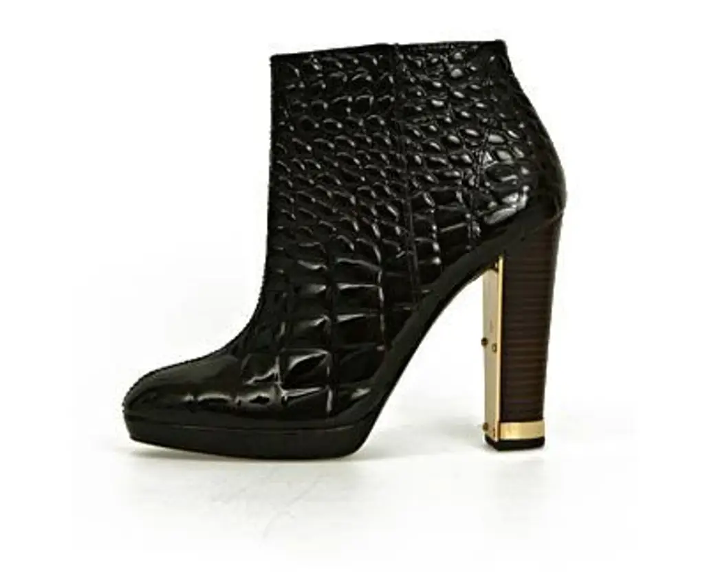Tory Burch Crocodile-printed Patent Leather Leigh Bootie