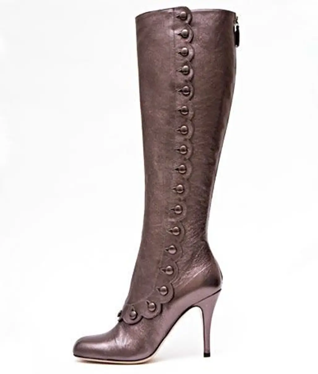 Valentino Leather Boot with Button Detail