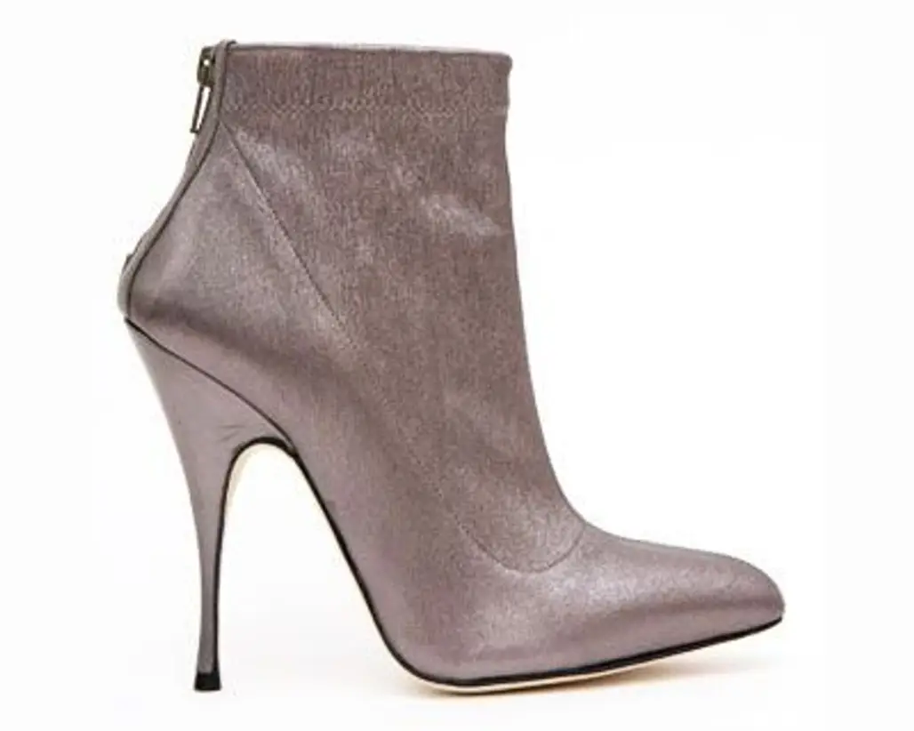 Brian Atwood Metallic Ankle Boot