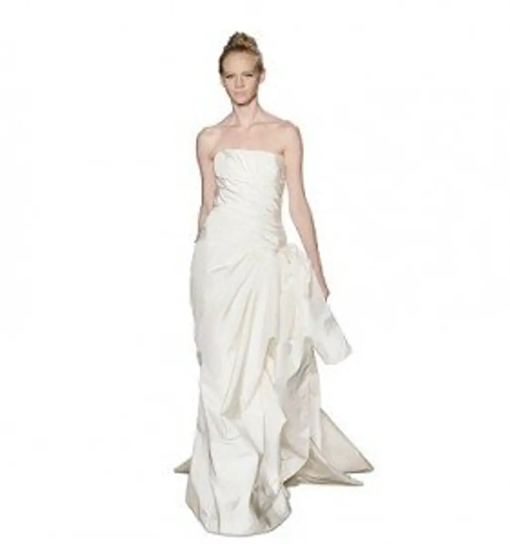 Ivory Strapless Gown with Sarong Skirt