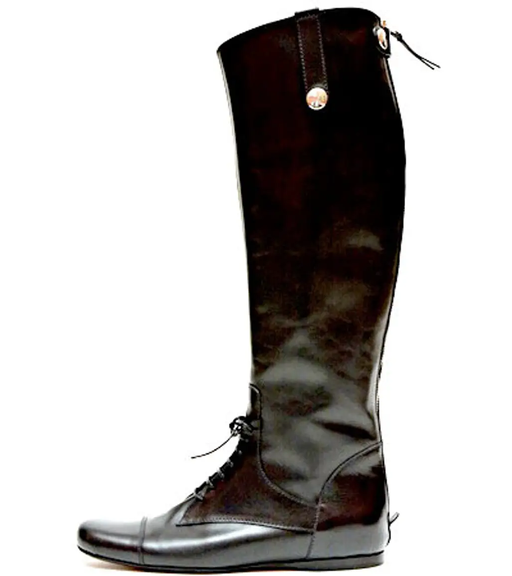 Miu-Miu Leather Flat Boot