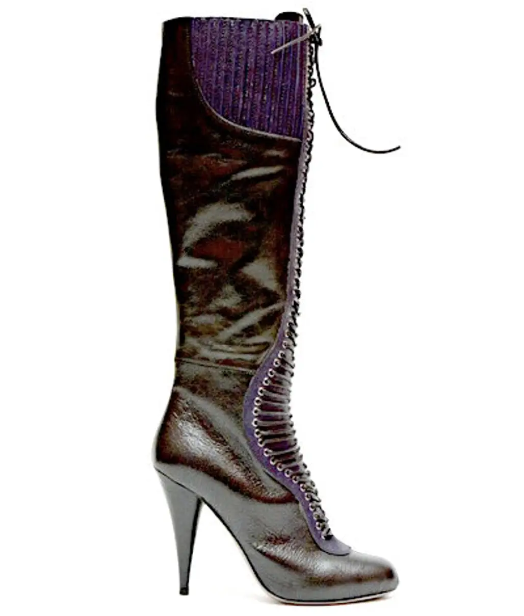 Miu-Miu Leather Lace-up Boot
