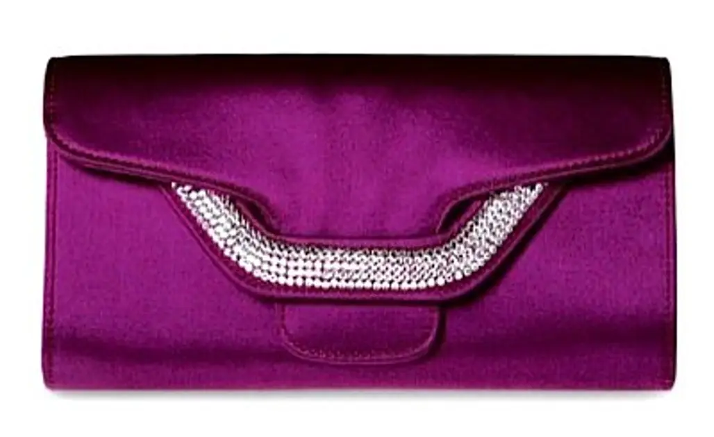 Sergio Rossi Bouganville Satin Clutch with Crystal Detail