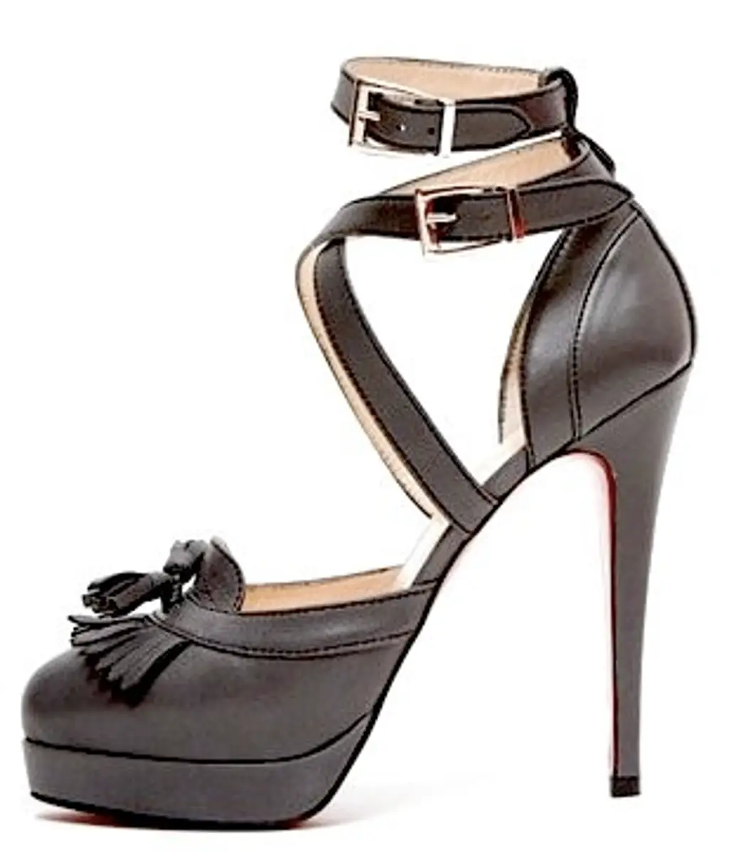 Leather Platform Sandals with Tassel Detail by Christian Louboutin