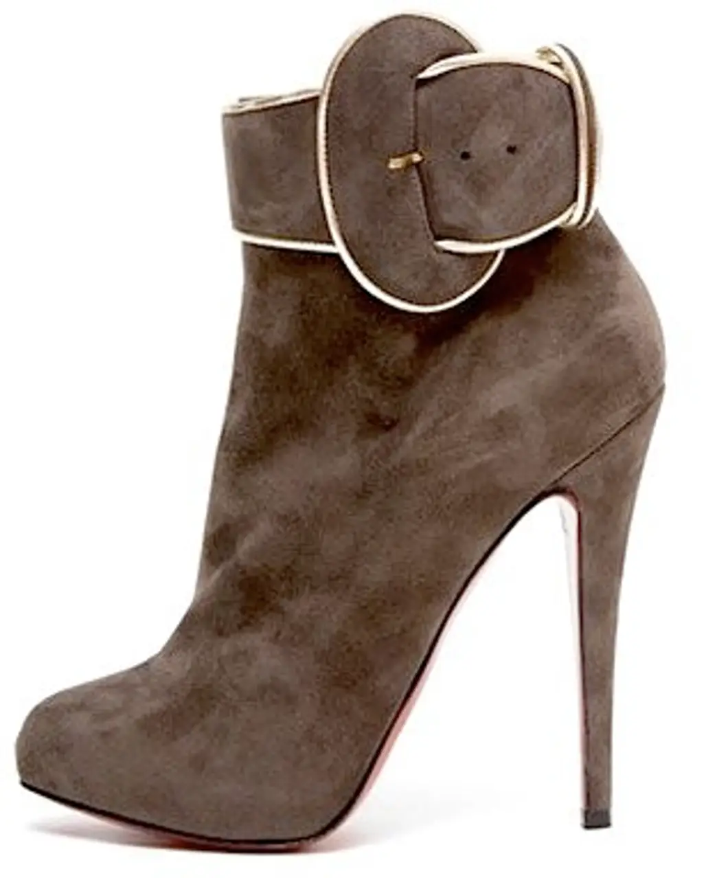 Suede Ankle Boots with Buckle by Christian Louboutin