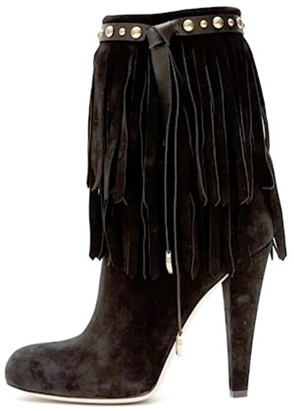 Suede Boots with Fringe and Stud Detail by Gucci