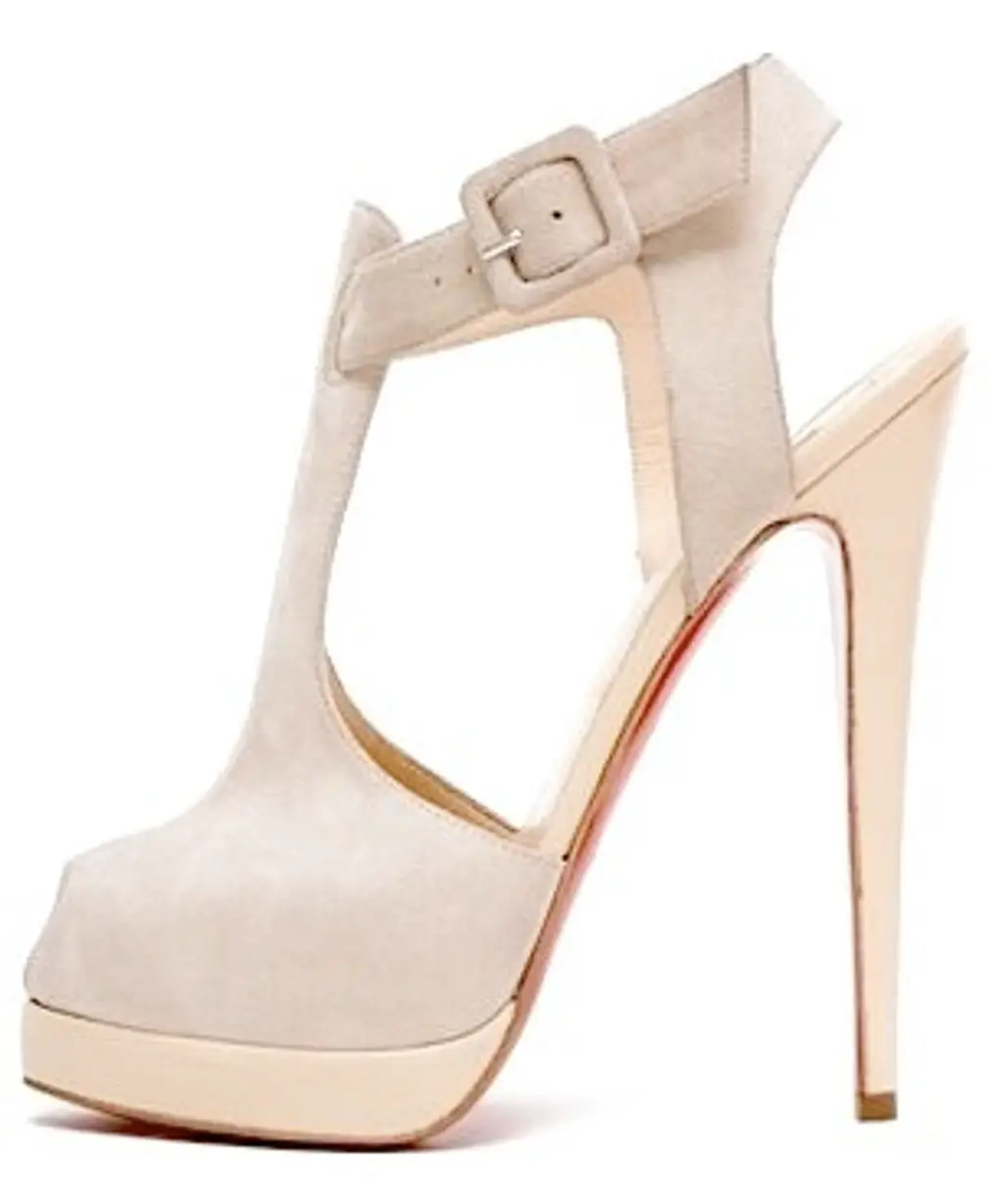 Suede and Patent Leather Platform Sandals by Christian Louboutin