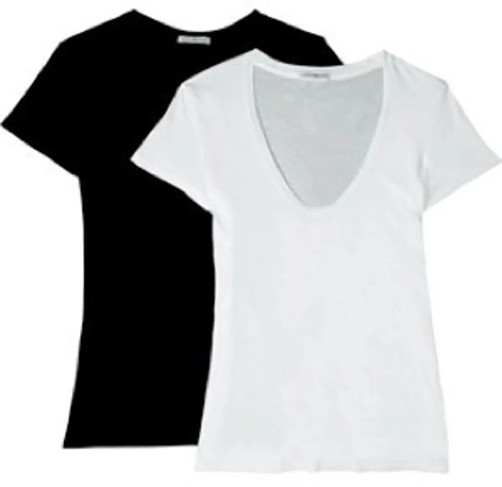 White/gray/black Stretch Cotton T-shirts