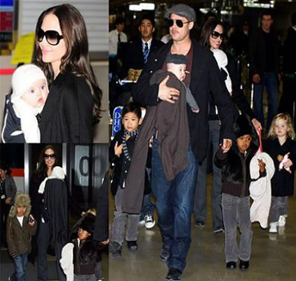 Brad Pitt and Angelina Jolie Are Trotting around Japan with Their Little Ones…