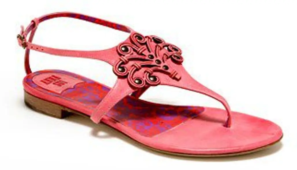 Anna Sui - Leather Thong Sandal with Studded Appliqué ...