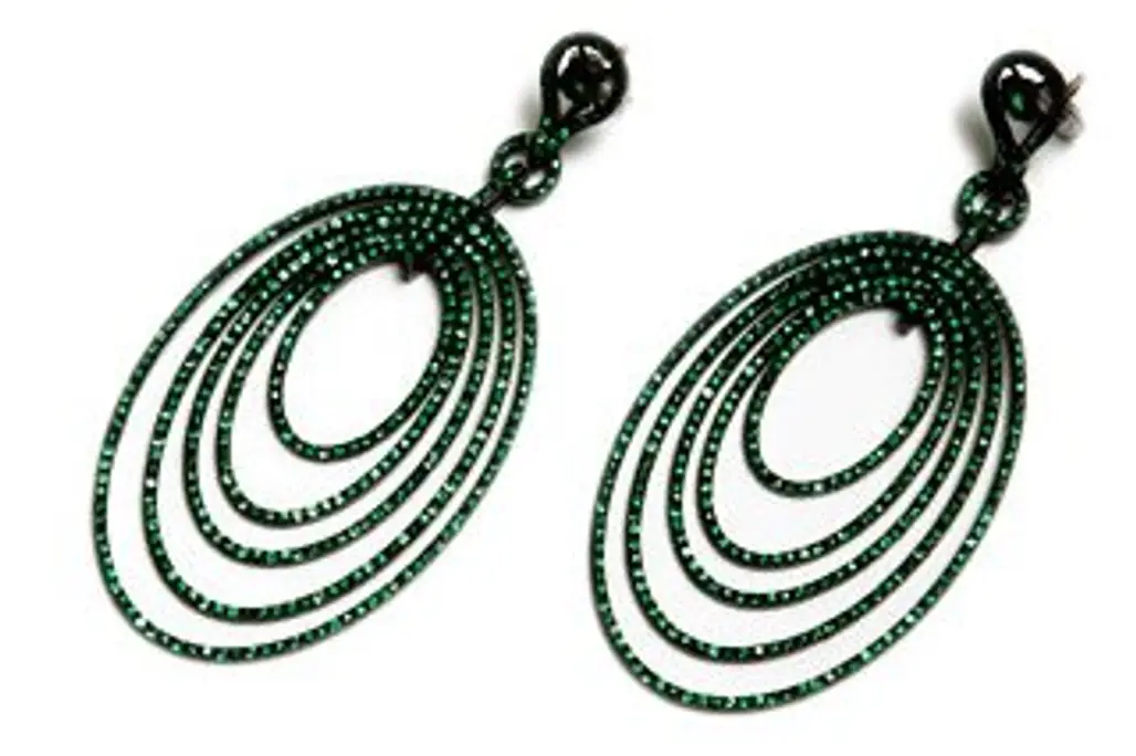 Eternamé - Black Gold and Green Sapphire Ellipse Earrings ...