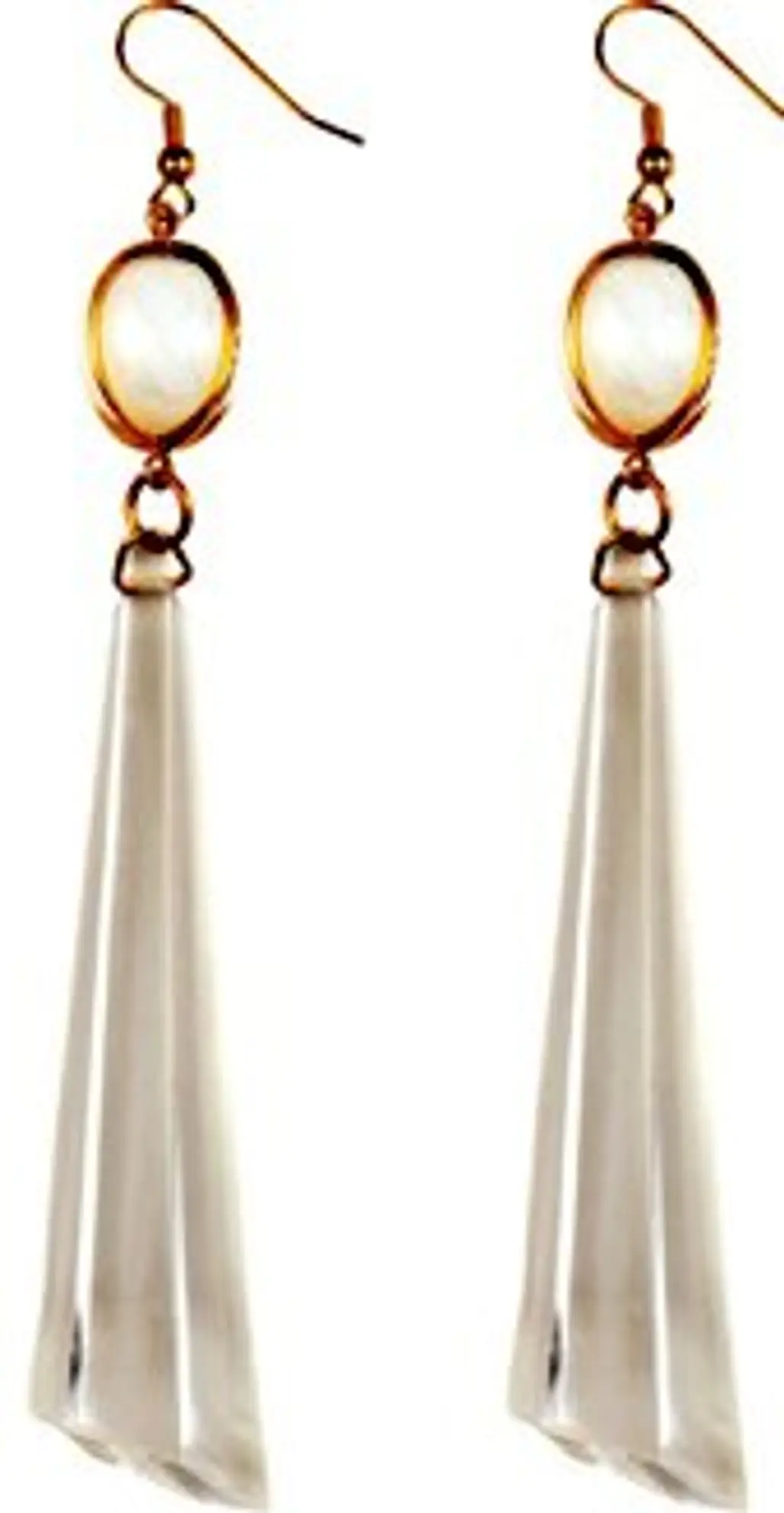 White Caged Bead Drop Earrings by Nicole Romano ...