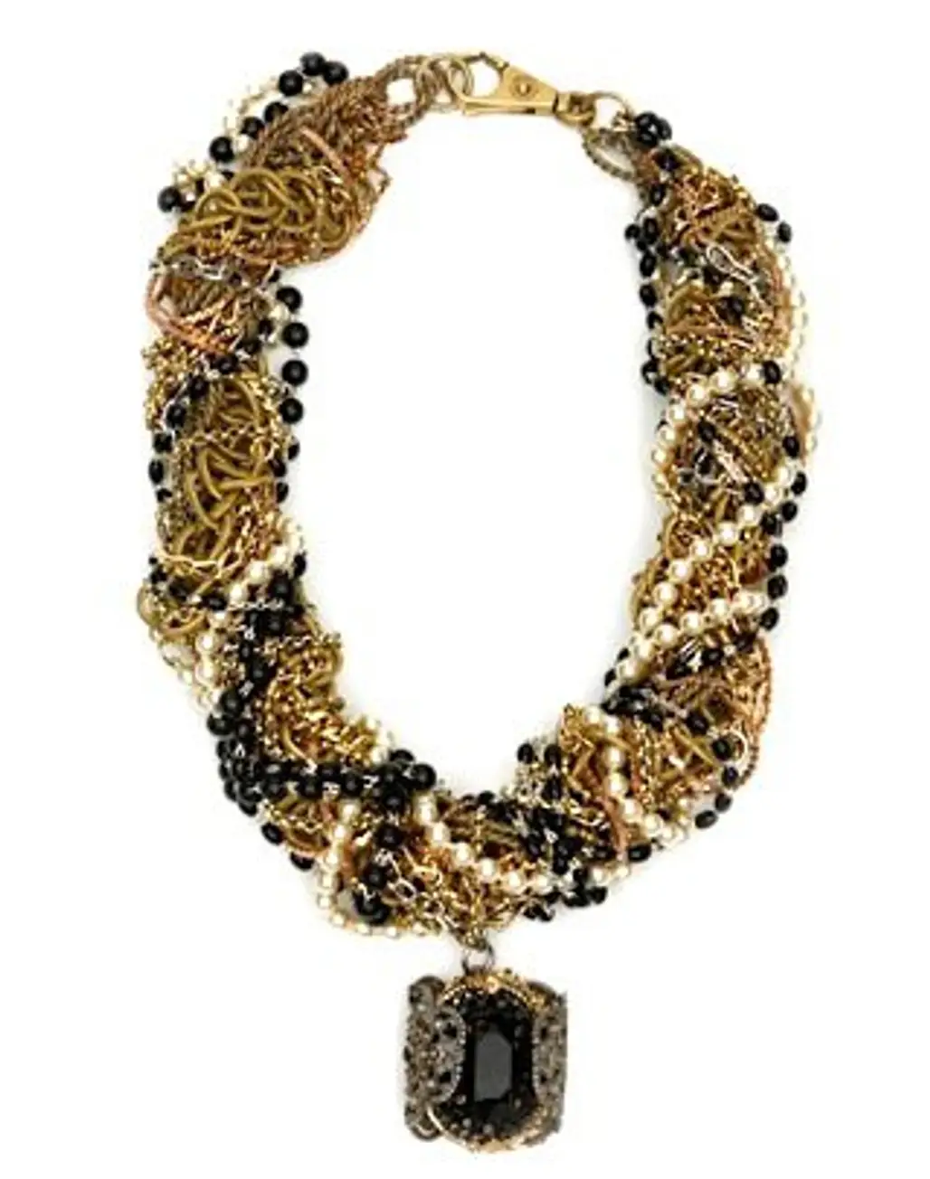 Dolce & Gabbana - Multi-strand Chain and Glass Pearl Necklace with Pendant ...