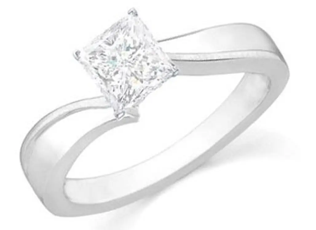 0.75 Carat Princess Diamond Engagement Ring on 14K White Gold ...