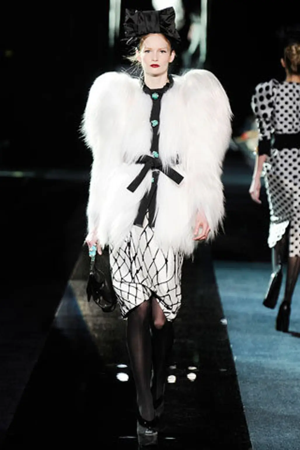 Dolce & Gabbana White Fur Coat