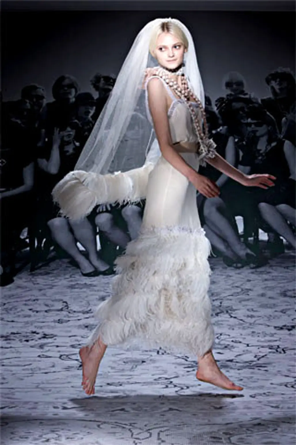 Feather Trimmed Lanvin Wedding Dress