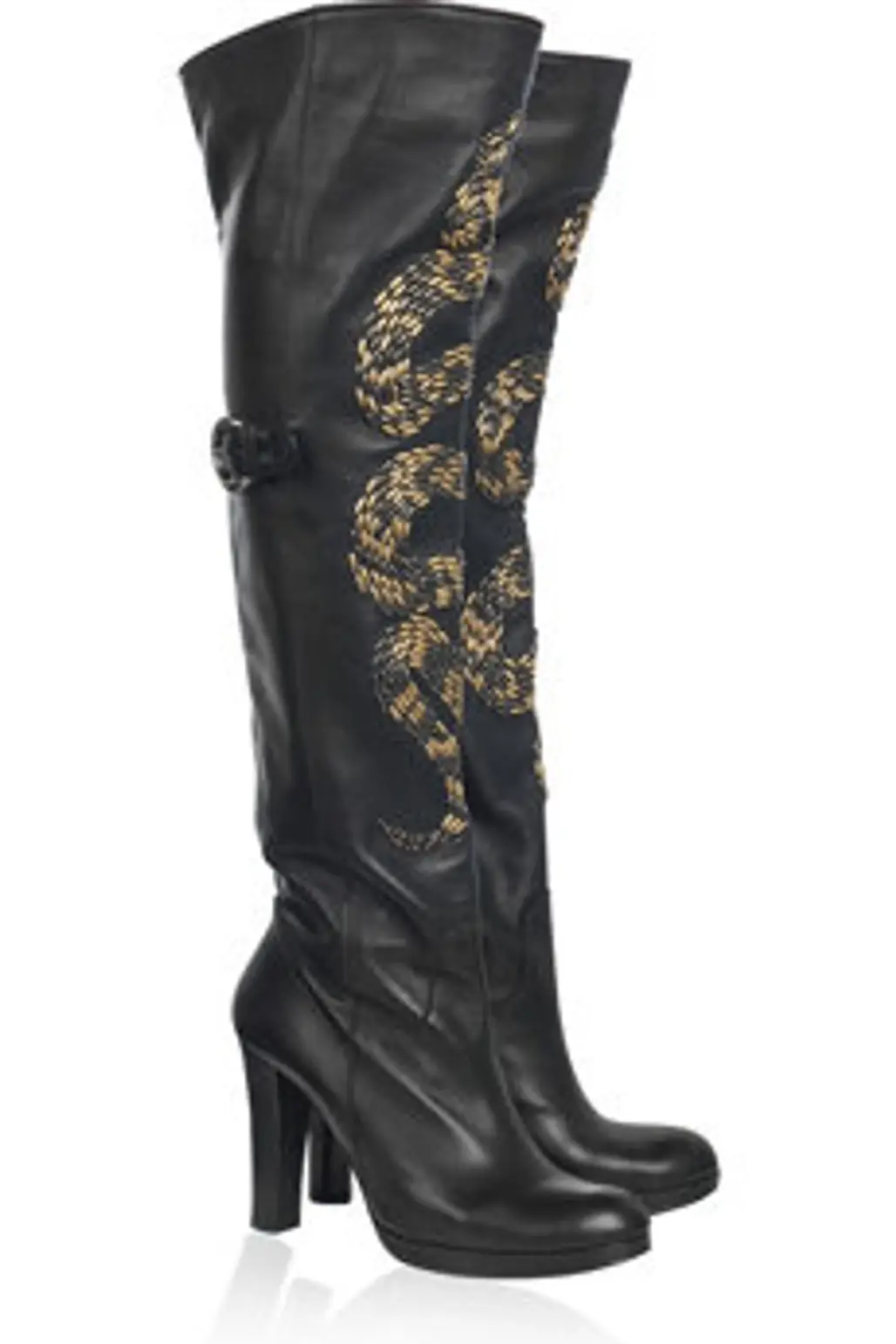 Thomas Wylde Snake Embellished Leather Boots