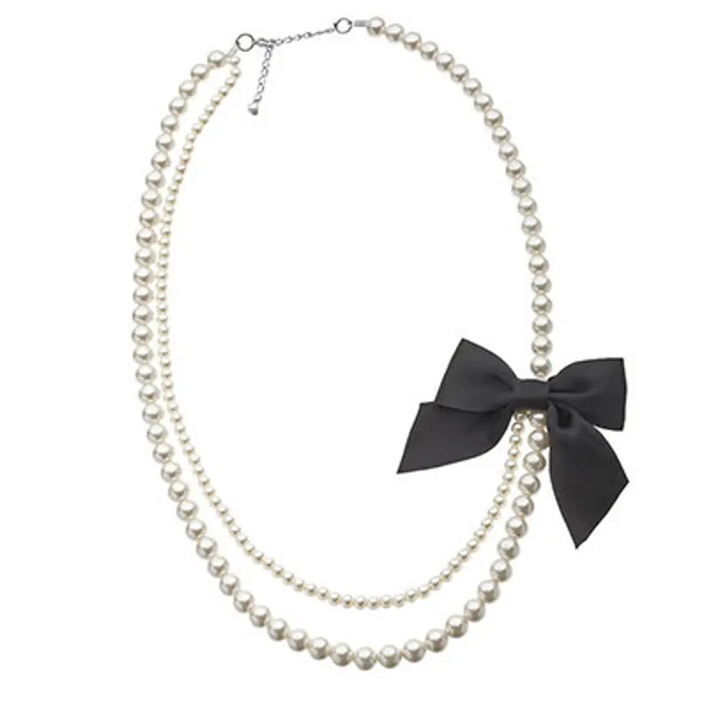 Pearl Bow Necklace by Dorothy Parker