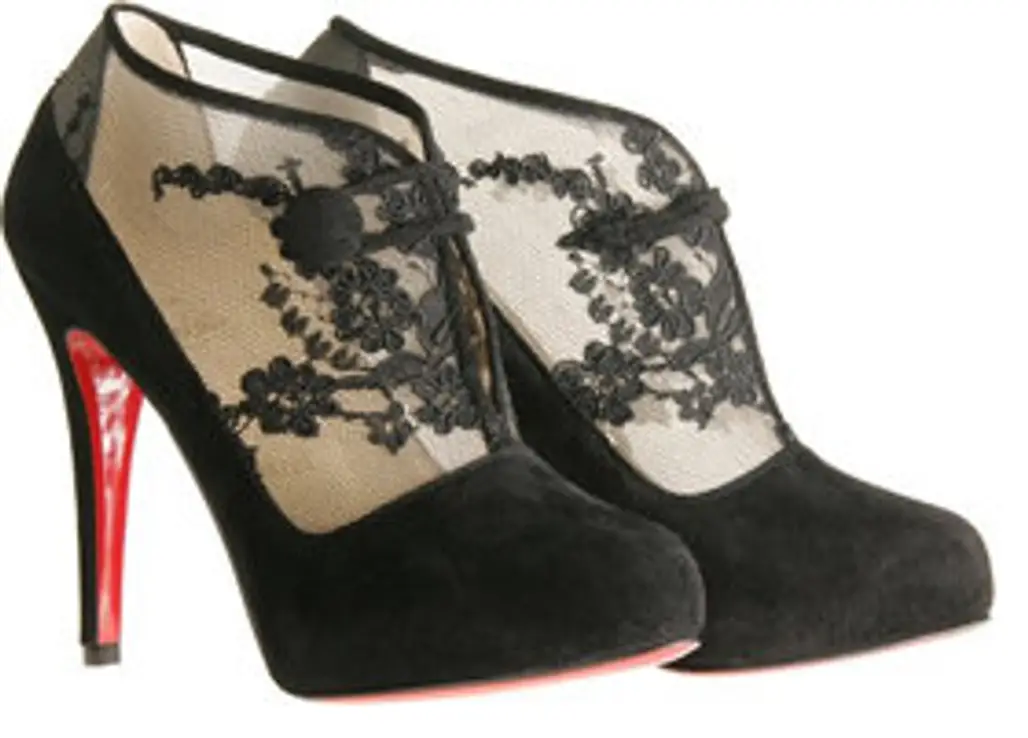 Christian Louboutin CLIC CLAC LACE BOOTIES