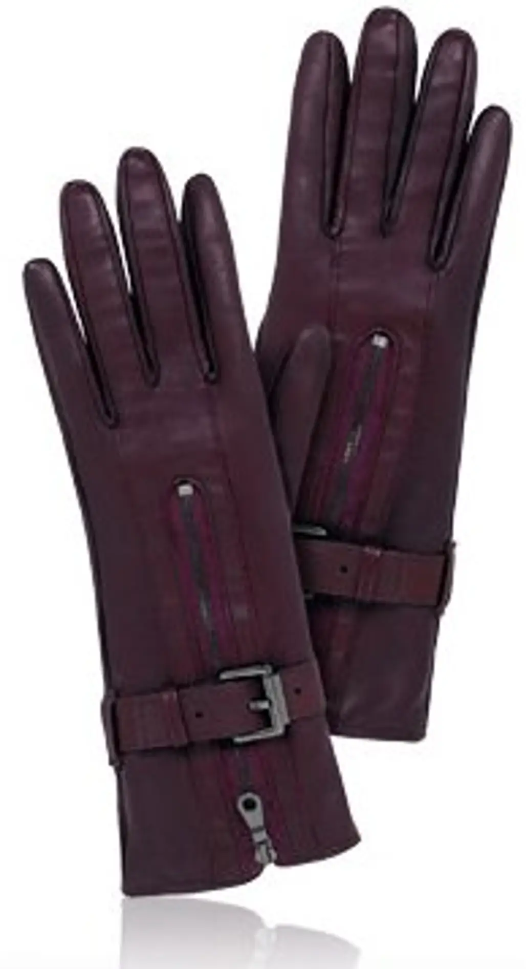 Mulberry Women’s Mabel Gloves in Rouge Noir Nappa Leather
