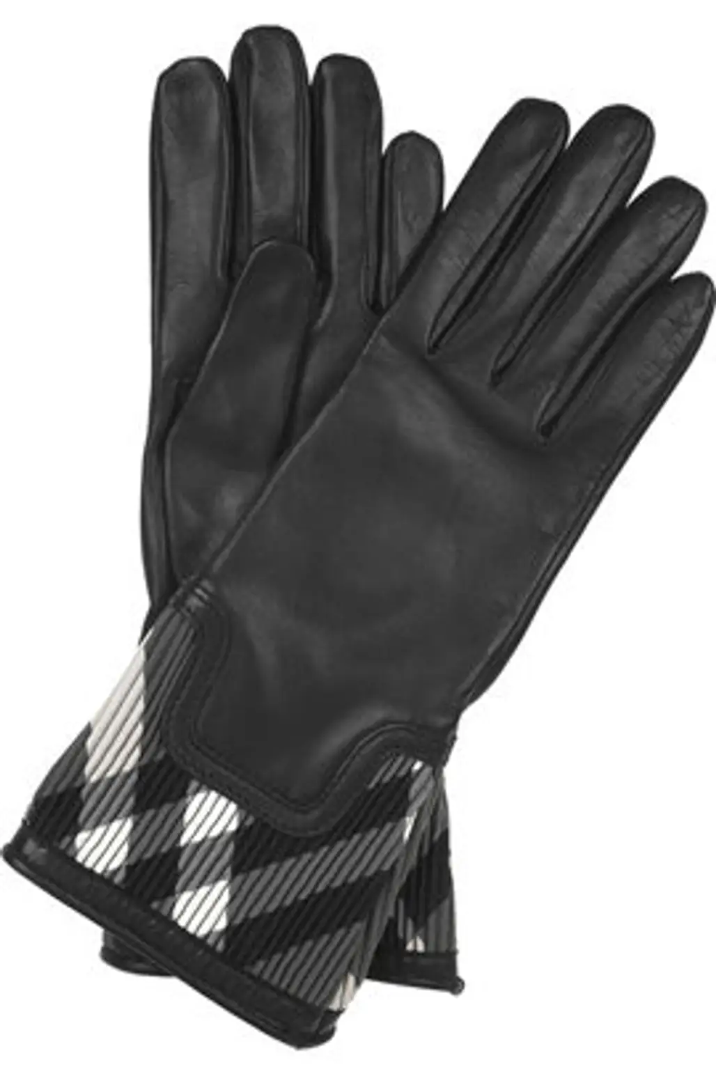 Burberry Check-print Leather Gloves