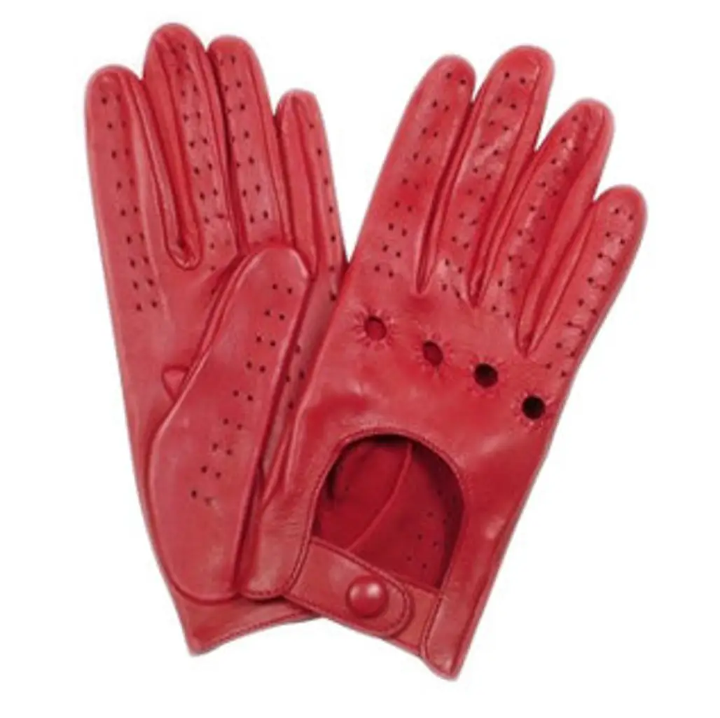 Forzieri (DNA) Women's Red Perforated Italian Leather Gloves
