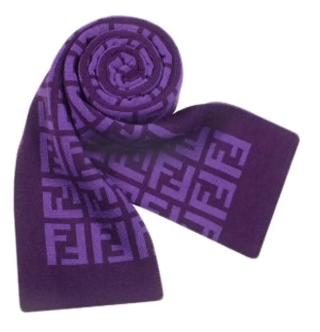 Fendi Purple Logo Scarf