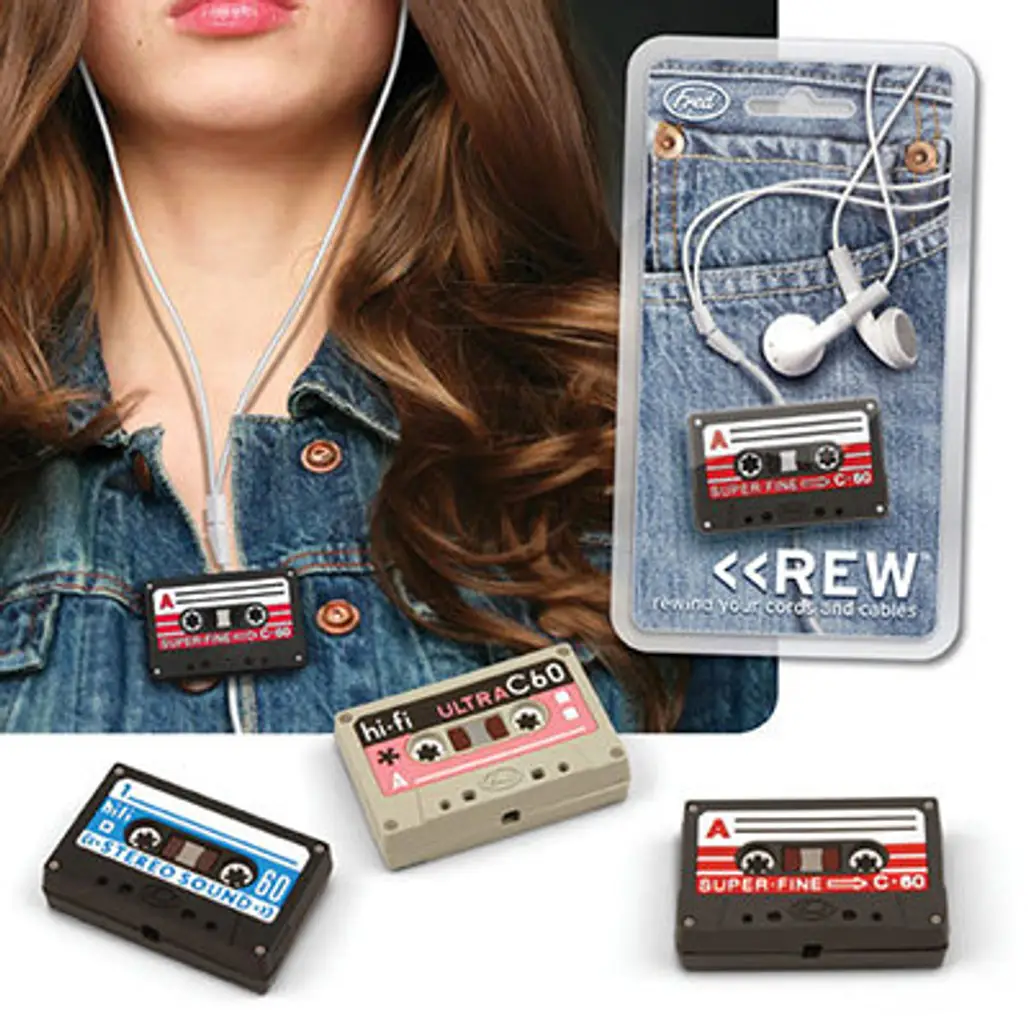 <<REW Cassette Tape Headphone Winder
