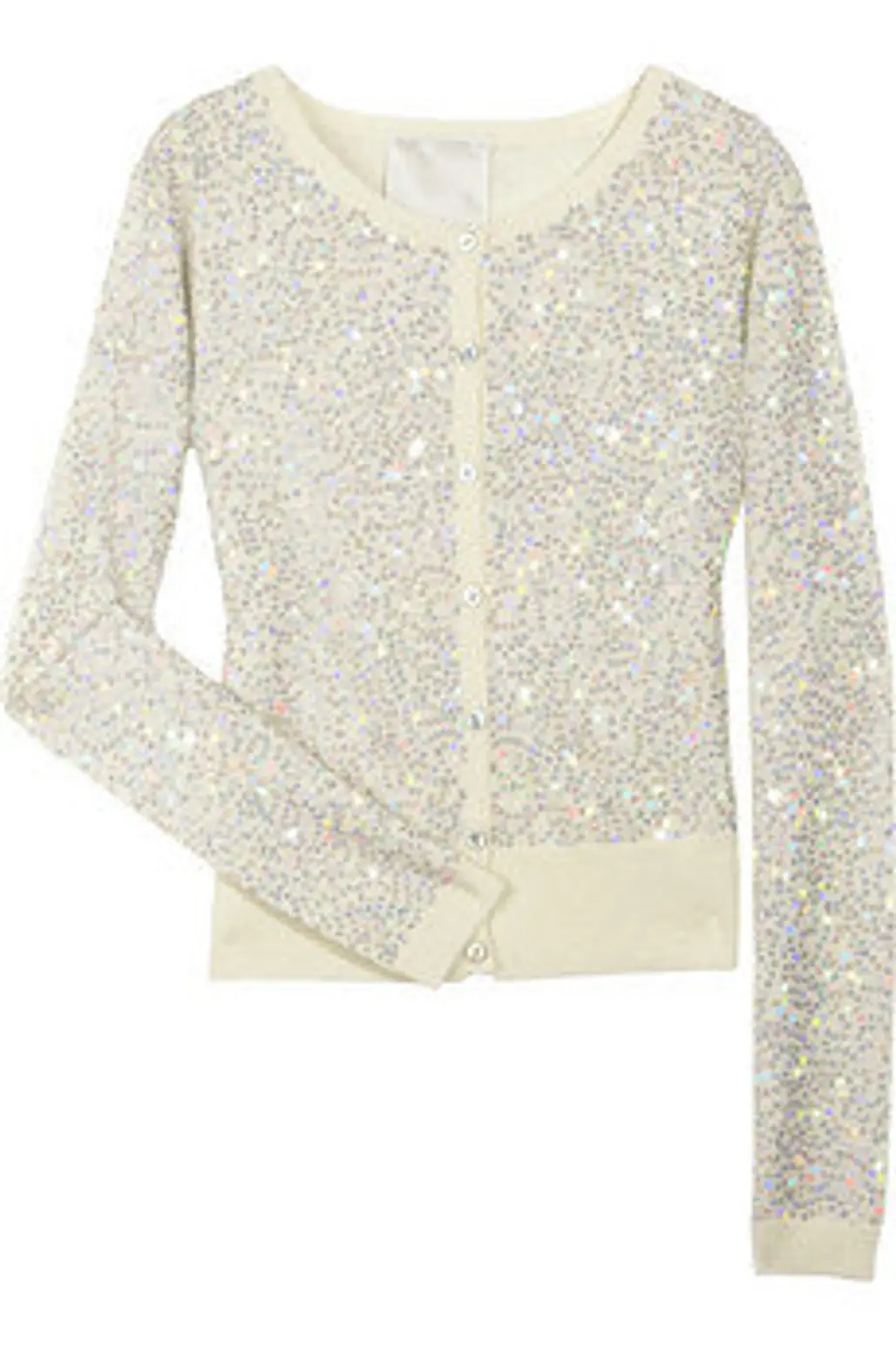 Crumpet Diamond Sequined Cropped Cashmere Cardigan