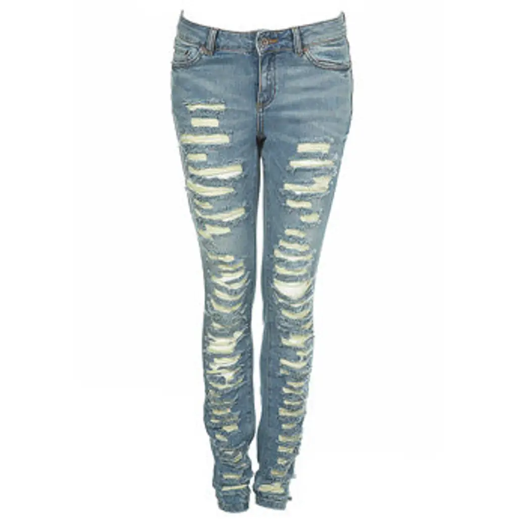 Bleached Ripped Skinny Jeans