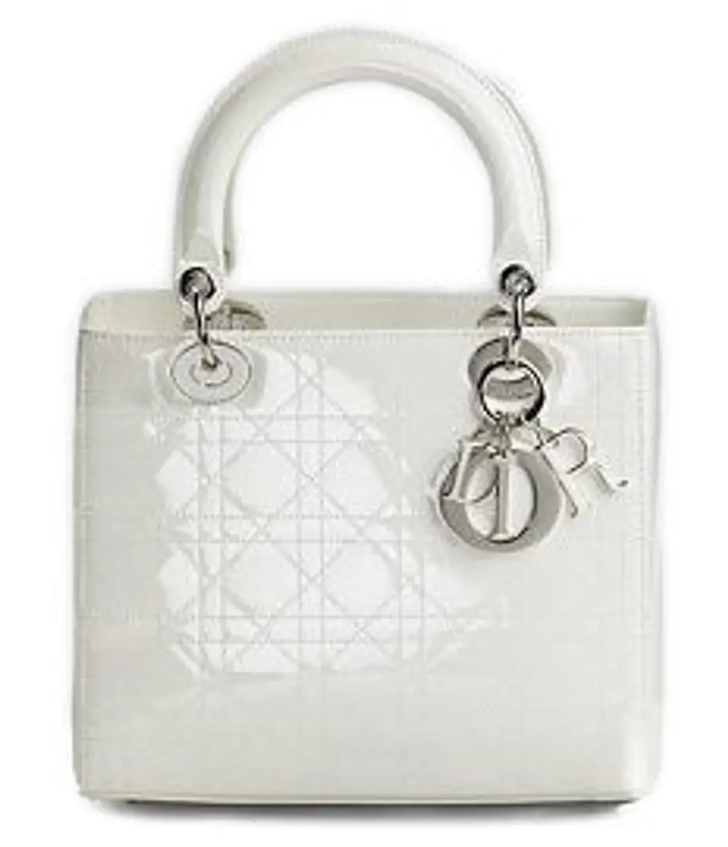 Dior Lady Dior Patent Top Handle Bag