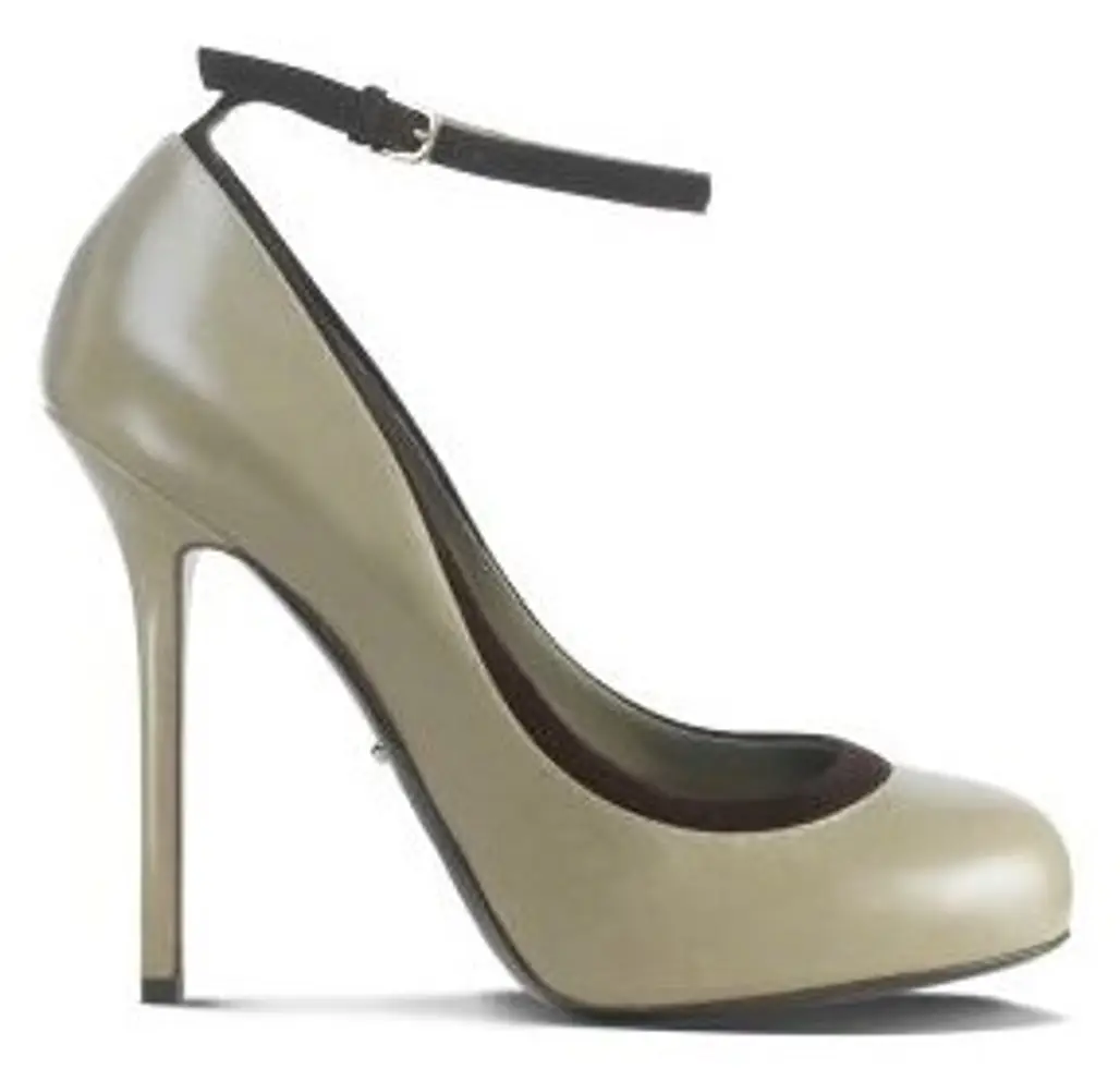 Leather Pump with Ankle Strap